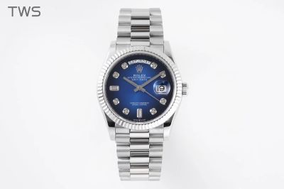 ROLEX Day-date Replica with Blue Dial Automatic Movement Stailess Steel 36mm Watch